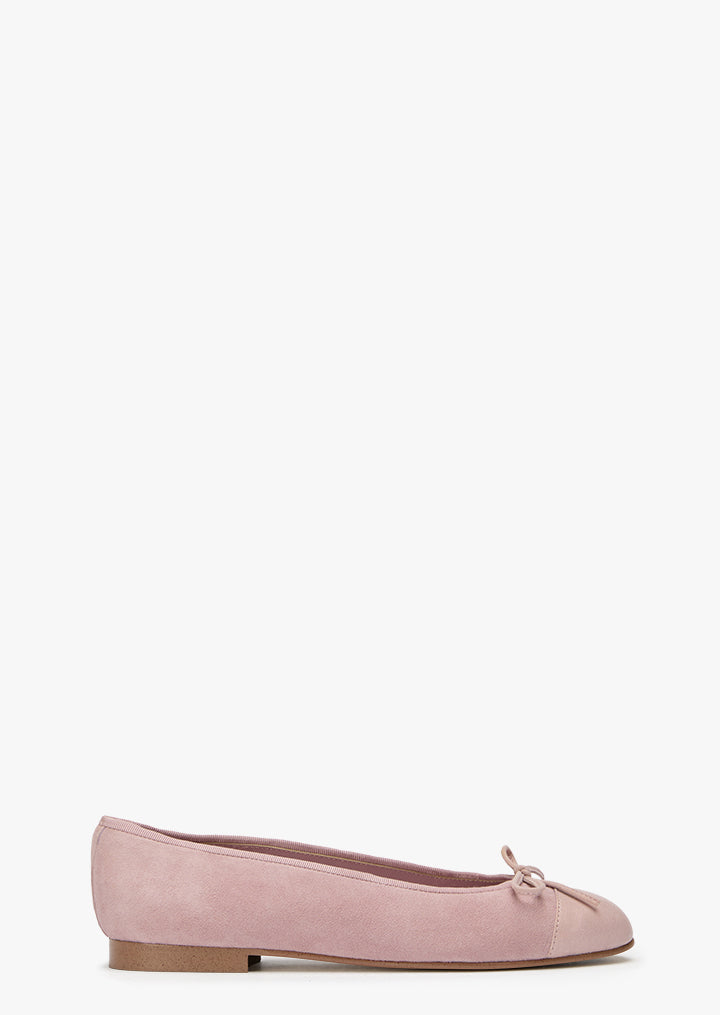 Ballet Flats Dame – Pudderrosa Ruskind Ballet Flats med Tåkappe