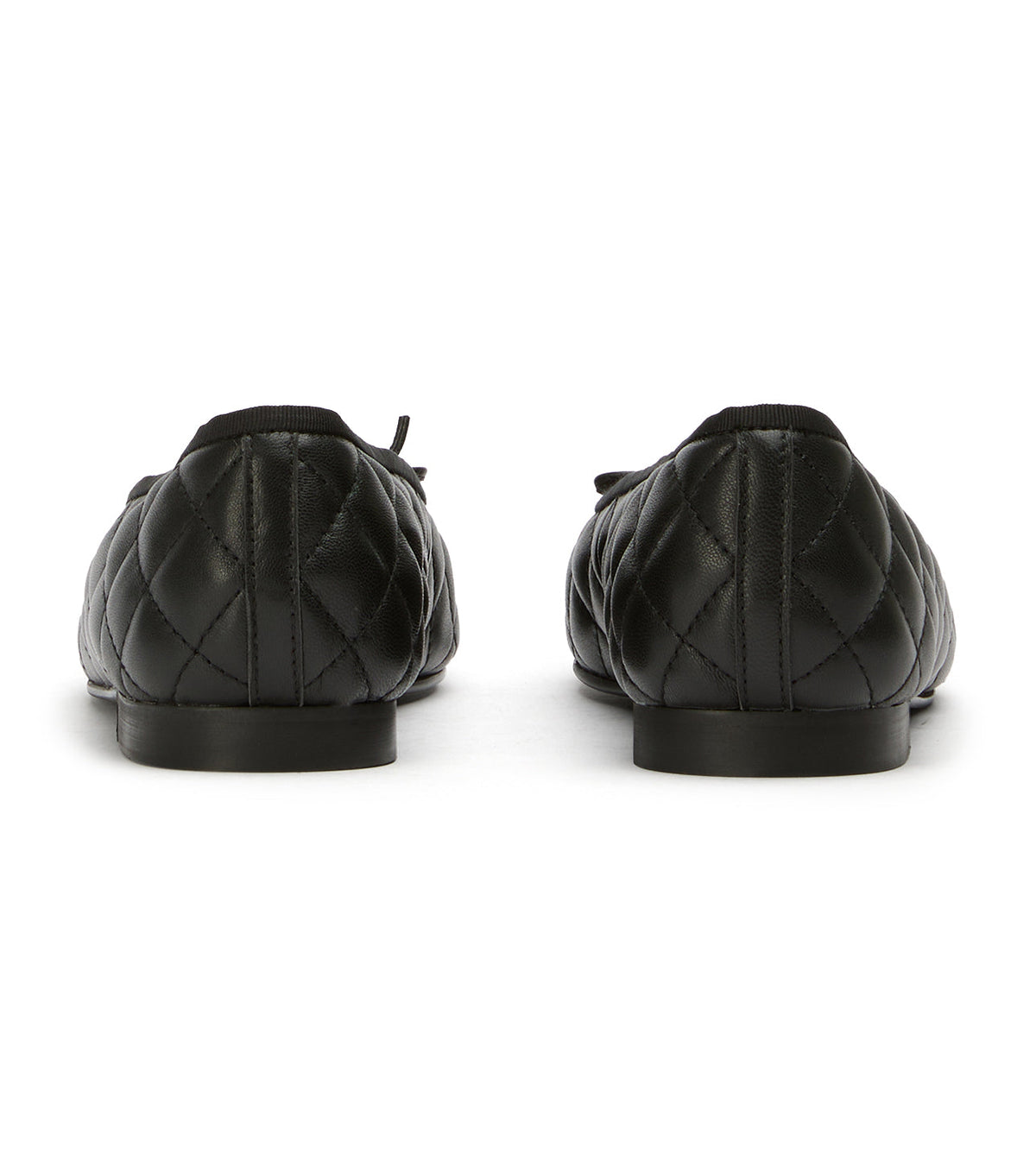Ballet Flats Women – Black Nappa Quilted Leather Bow Ballet Flats