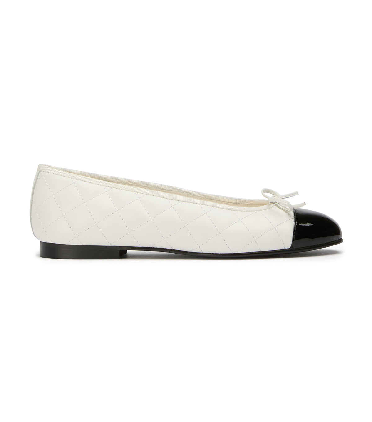 Ballet Flats Dame – Creme Quiltet Ballet Flats med Sløjfe