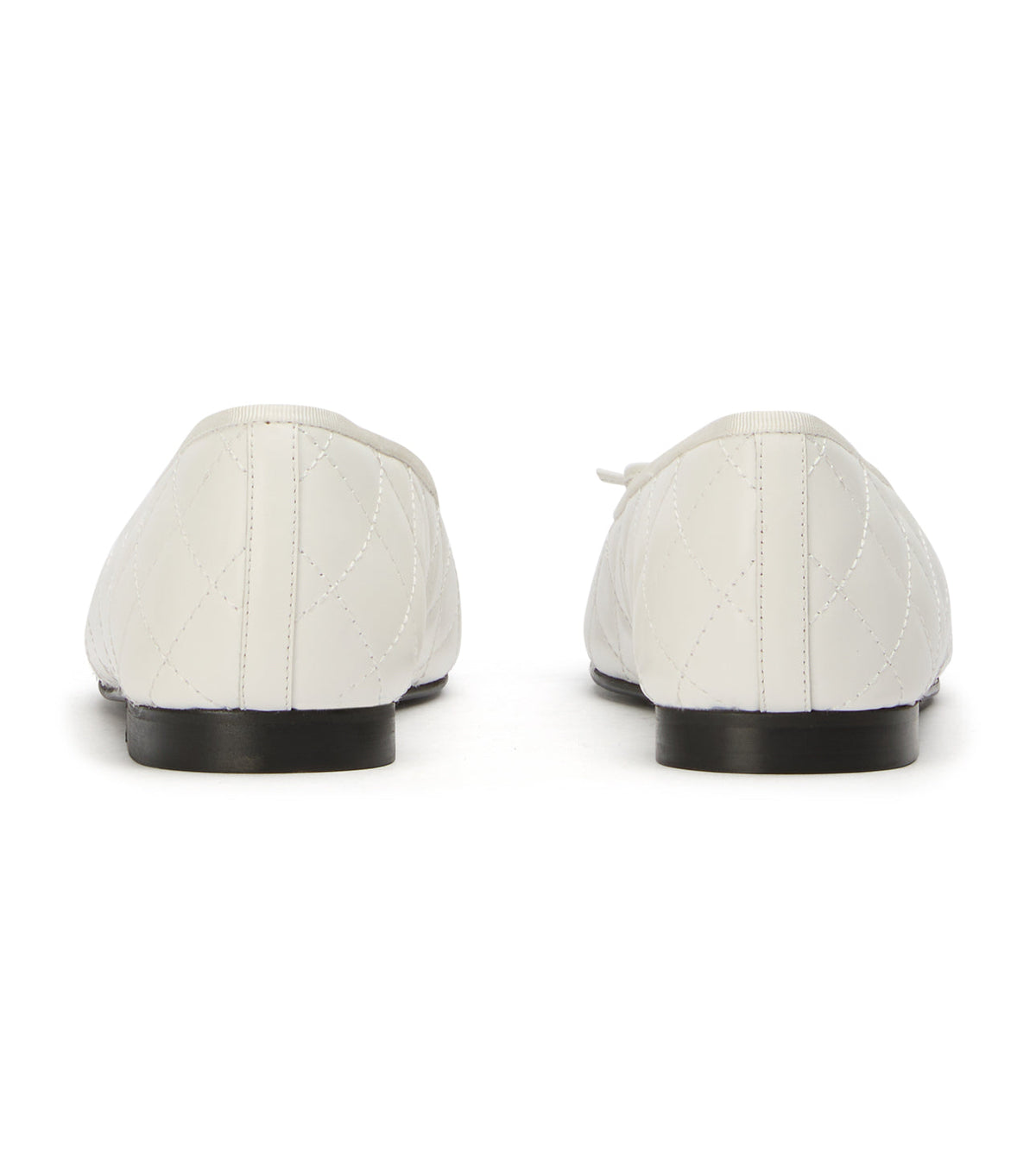 Ballet Flats Dame – Creme Quiltet Ballet Flats med Sløjfe