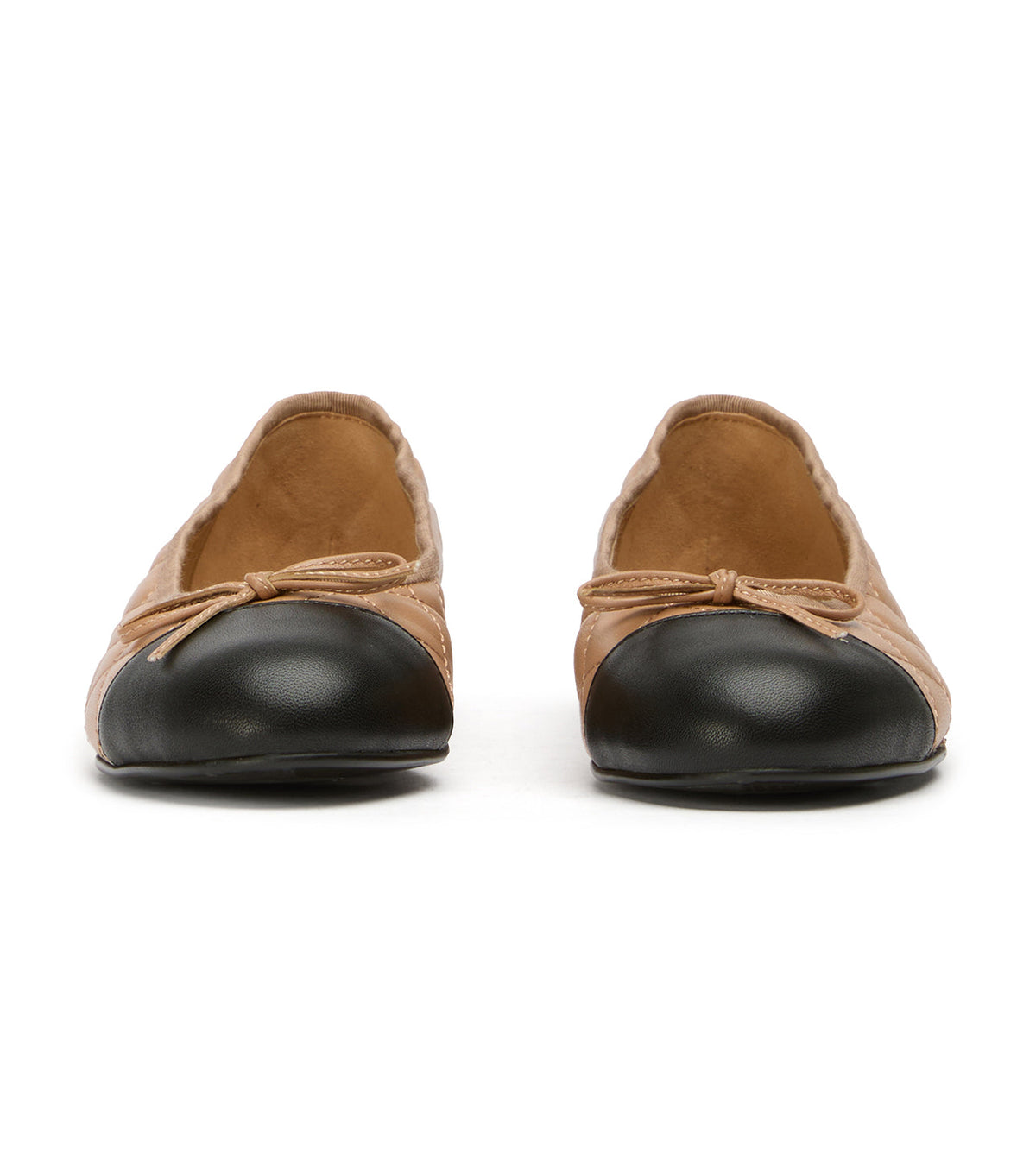Ballet Flats Women – Black Quilted Leather Bow Ballet Flats