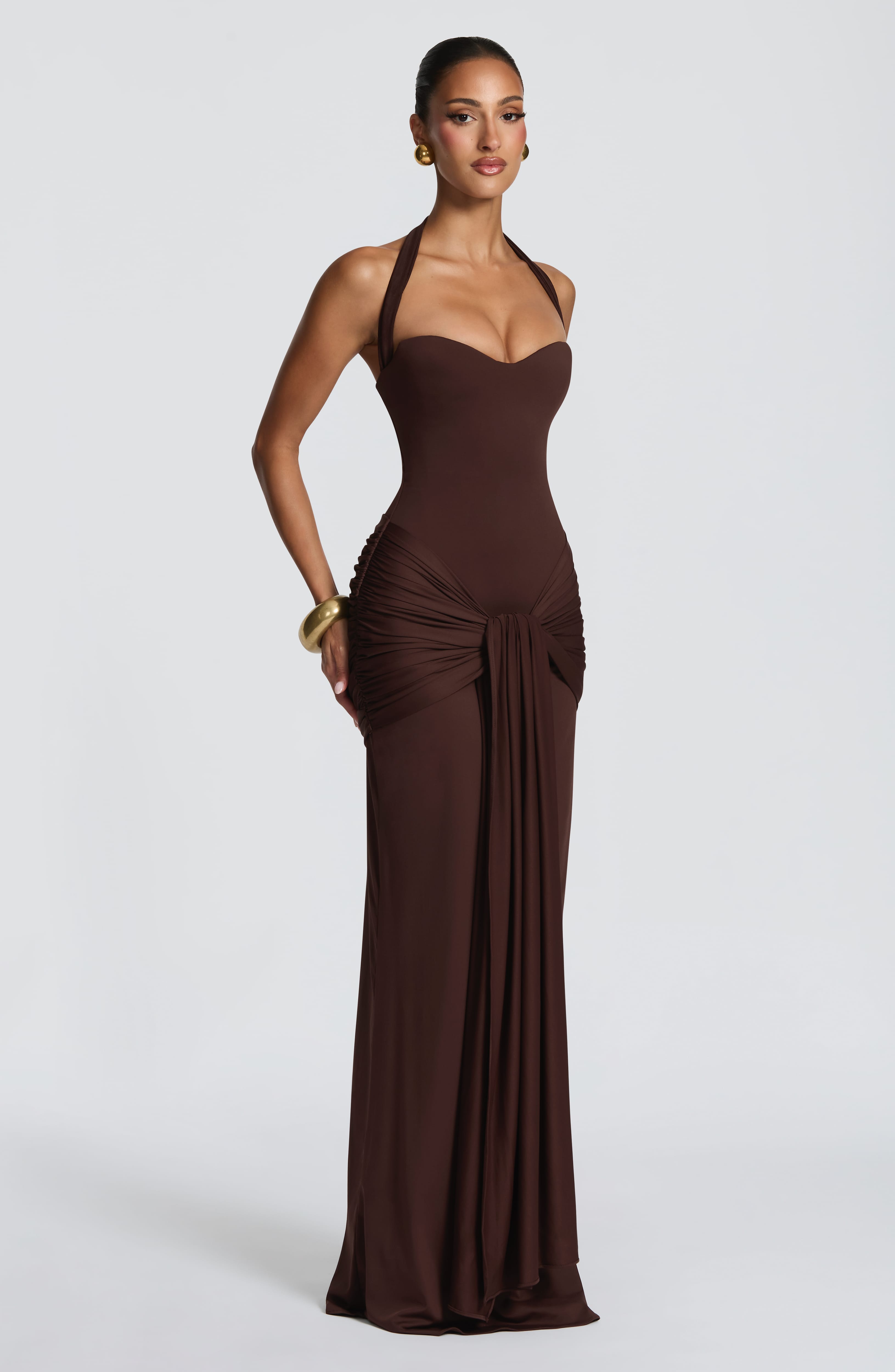 Gia Collection | Maxi Kjole med Korset og Sweetheart Hals | Slinky Viskose-Jersey til Sommerfest 5