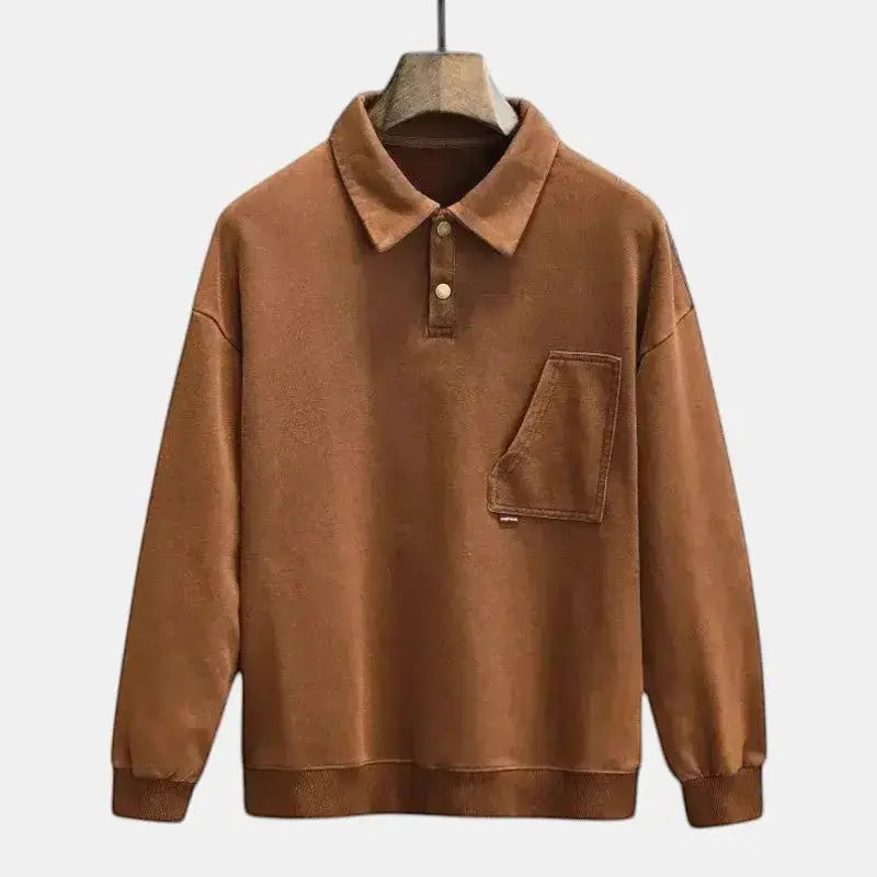 Strikket Poloshirt Til Mænd Med Knaplukning | Komfortabel Lag-på-Lag Løsning 2