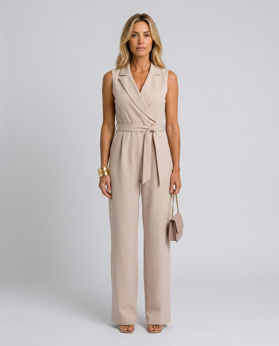 Wrap Jumpsuit Women – Sleeveless Wide Leg Cocktail Jumpsuit