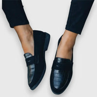 Loafersy Damskie Croco Wsuwane – Ortopedyczna Wkładka i Elastyczna Podeszwa