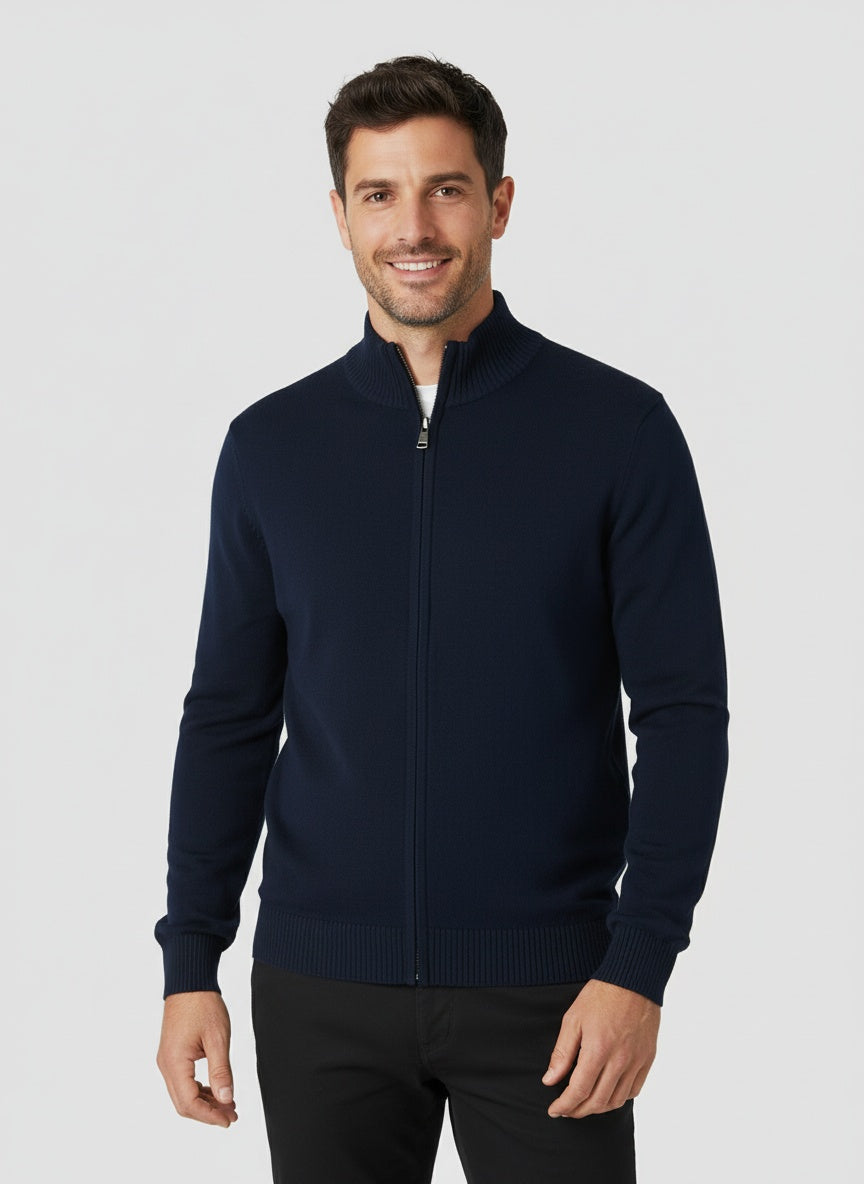 Lucas | Strikcardigan til Mænd med Lynlås