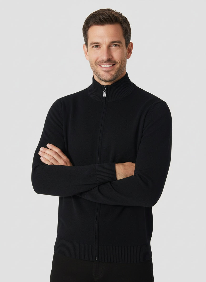 Lucas | Strikcardigan til Mænd med Lynlås