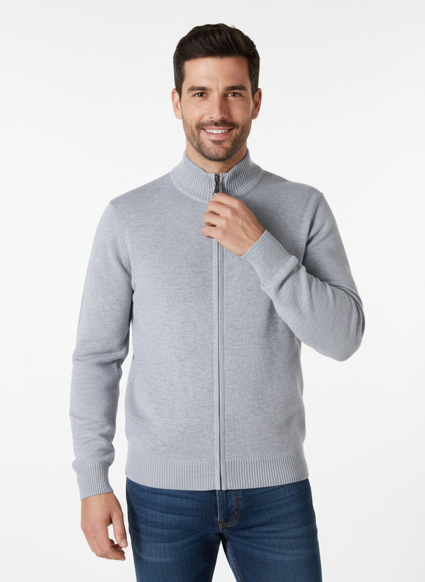 Lucas | Strikcardigan til Mænd med Lynlås