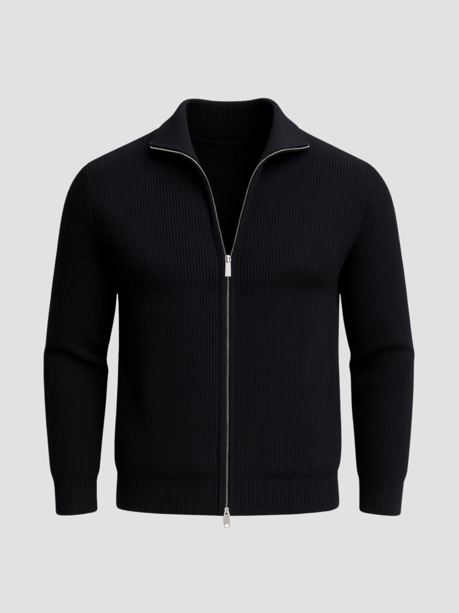 Henrik | Casual Strikcardigan til Mænd med Lynlås