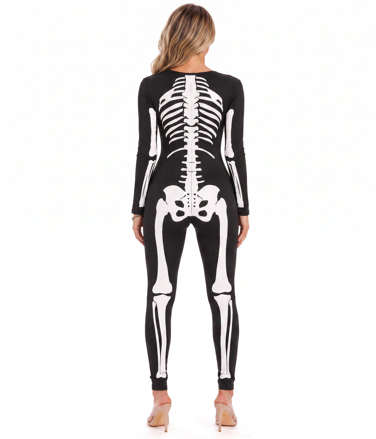 Kostium Szkieletu Damski – Halloweenowy Kombinezon z Kośćmi