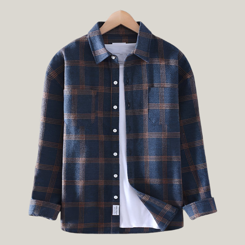 Vincenzo Flannel Skjorte til Mænd - Blødt Ternet Design og Komfortabel Pasform 0
