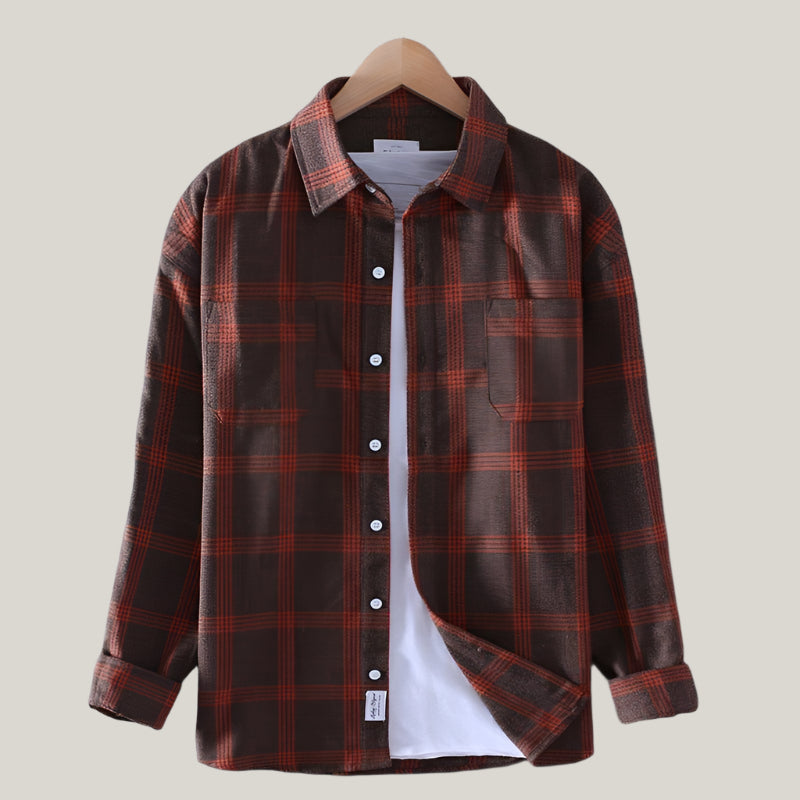 Vincenzo Flannel Skjorte til Mænd - Blødt Ternet Design og Komfortabel Pasform 1