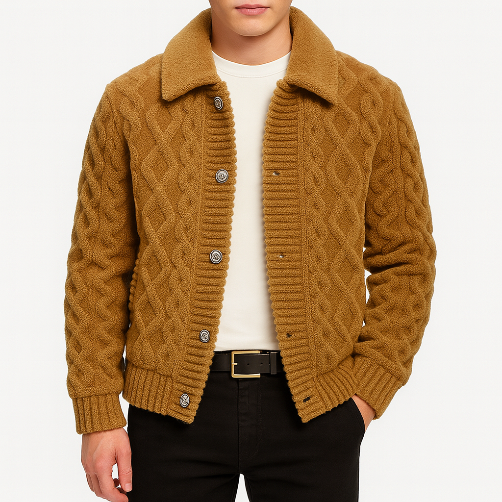 Vinter Herre Jakke i Premium Knit – Casual og Semi-Formal Crewneck, Varme og Komfort til Kolde Dage 2