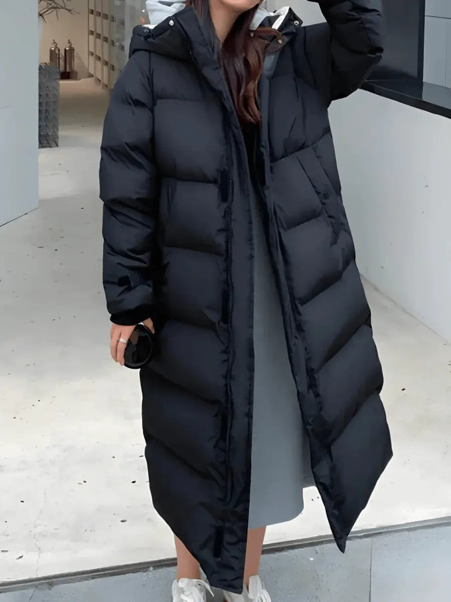 Amelia | Vandtæt Dame Pufferjakke med Hætte og Varme Foring