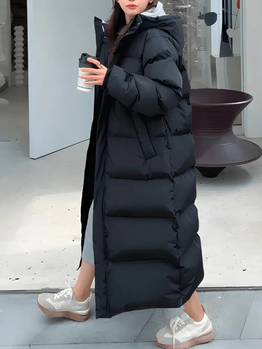 Amelia | Vandtæt Dame Pufferjakke med Hætte og Varme Foring