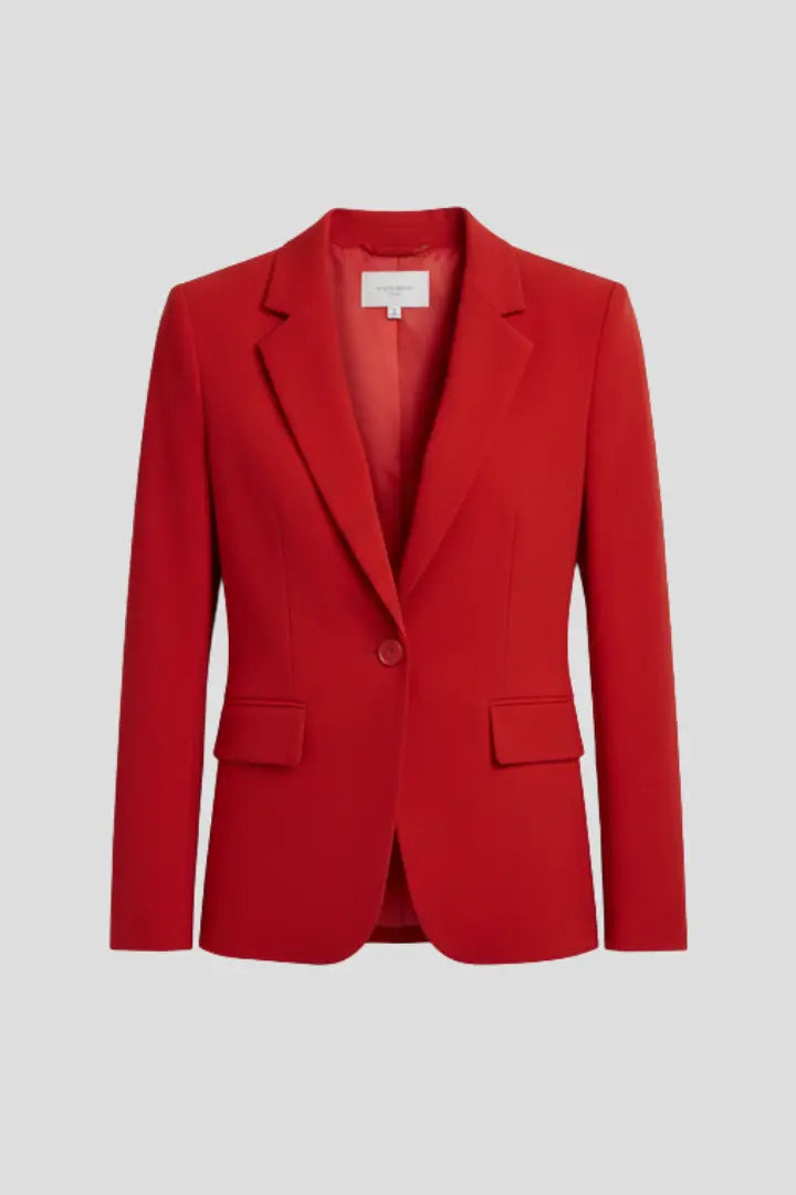 Anja Blazer Dame – Notched Lapel med Enkeltknap og Klaplommer  Panorla