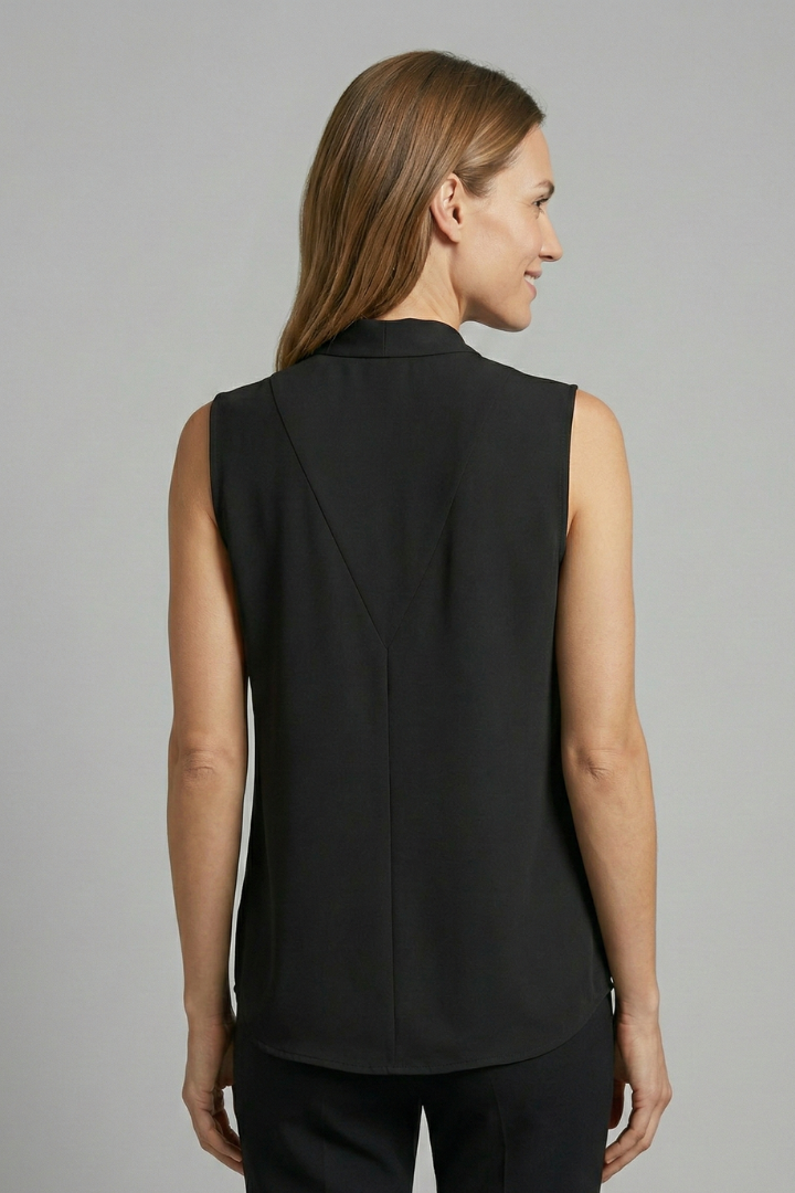 Bluse Dame V-Hals Ærmeløs – Feminin Top til Sommer og Fest