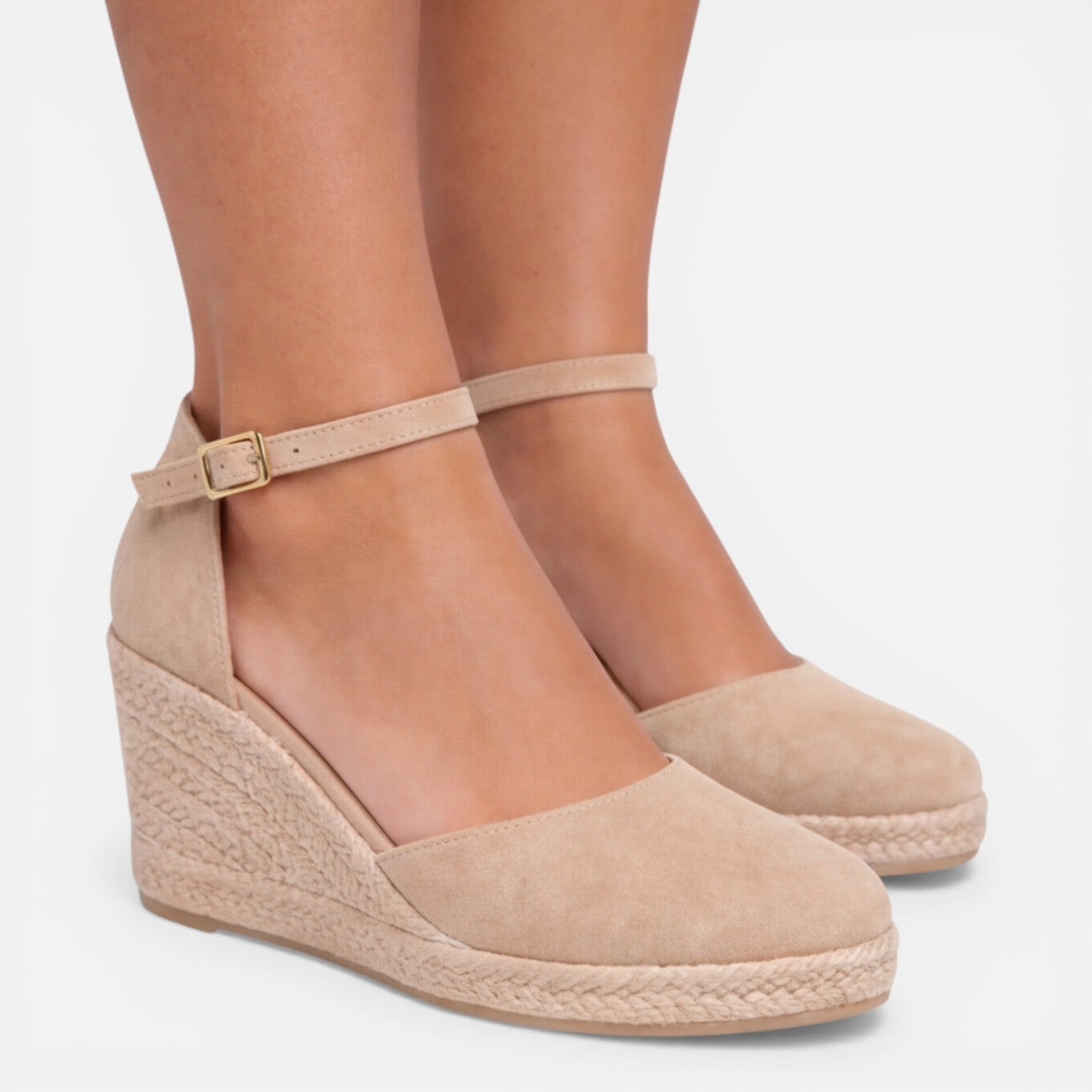 Women's Closed-Toe Wedge Sandals – Ankle Strap, Comfort Sole