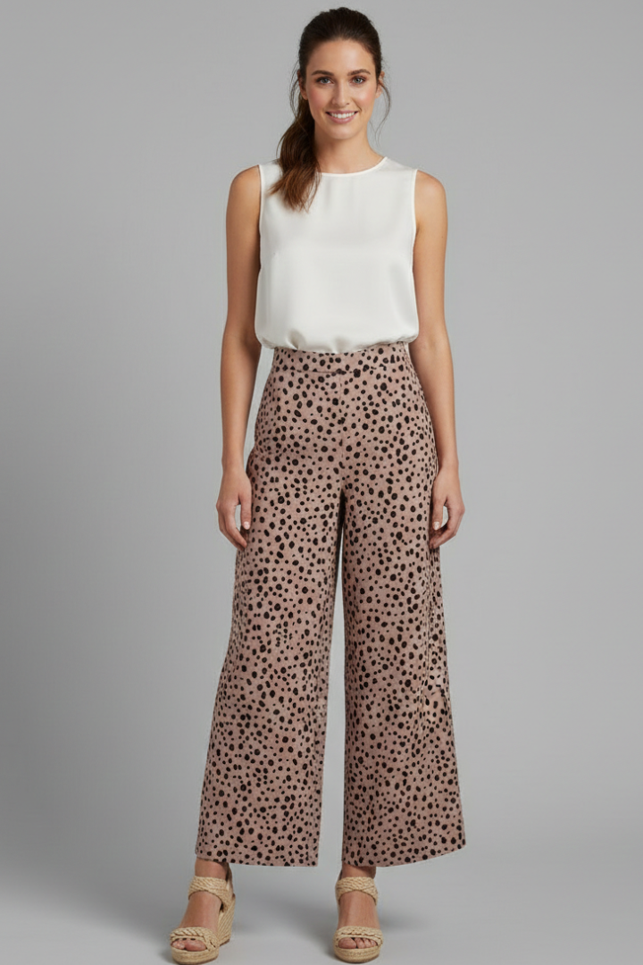 Palazzo Trousers Women Polka Dot – High-Waist Wide Leg Pants