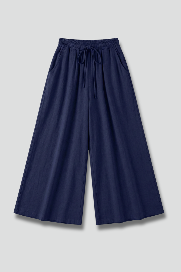 Wide Leg Trousers Women Drawstring – Loose Culotte Pants