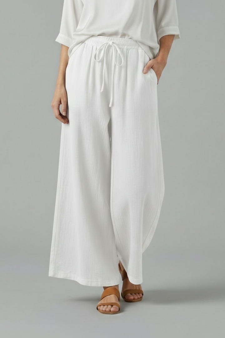 Wide Leg Trousers Women Drawstring – Loose Culotte Pants