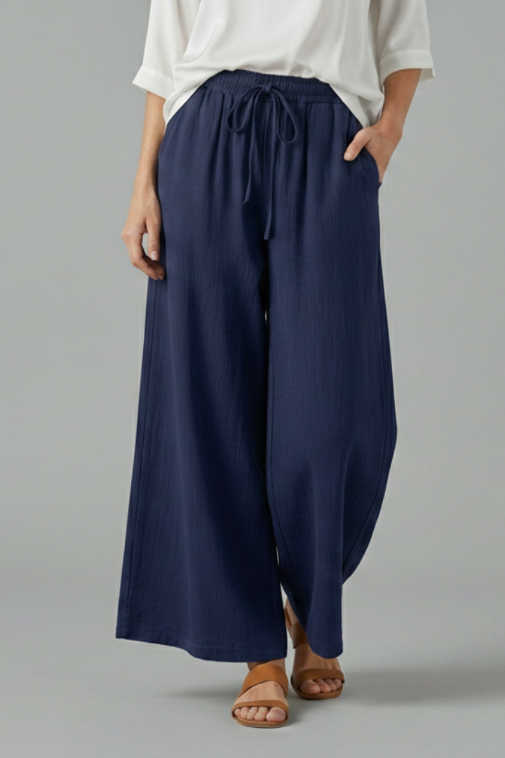 Wide Leg Trousers Women Drawstring – Loose Culotte Pants