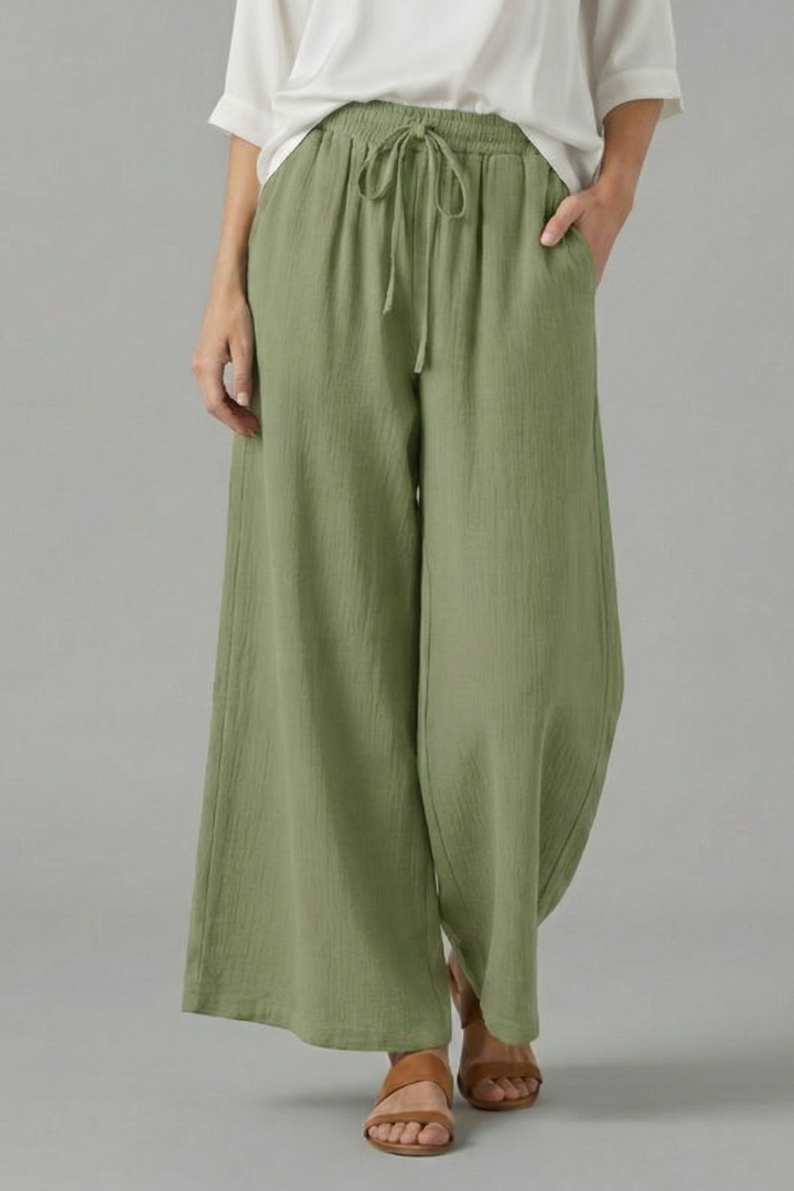 Wide Leg Trousers Women Drawstring – Loose Culotte Pants