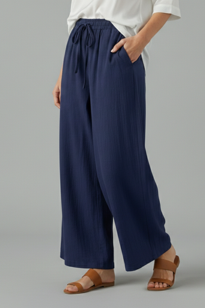 Wide Leg Trousers Women Drawstring – Loose Culotte Pants