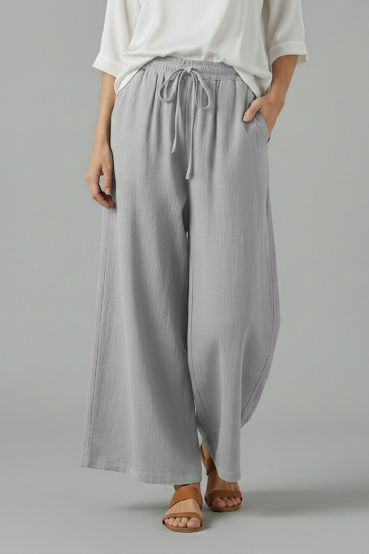 Wide Leg Trousers Women Drawstring – Loose Culotte Pants
