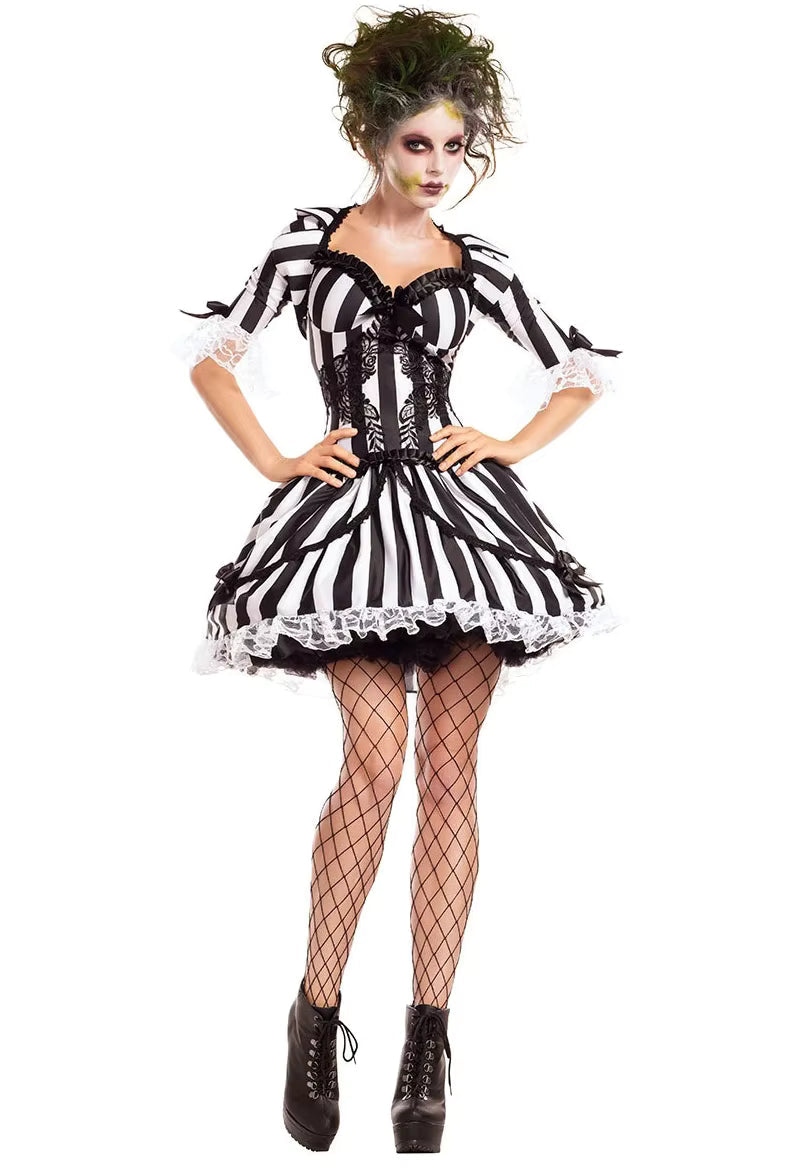 Klovn Kostume Dame – Cirkus Kjole til Halloween og Fest