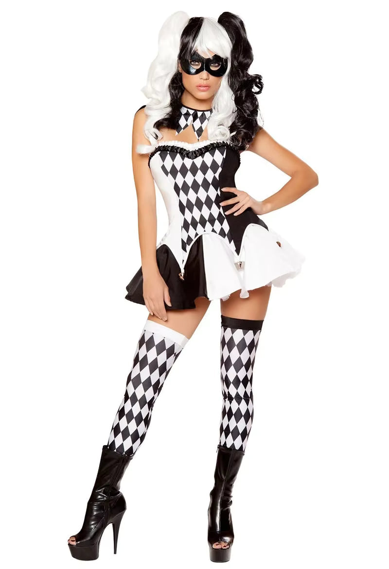 Klovn Kostume Dame – Cirkus Kjole til Halloween og Fest