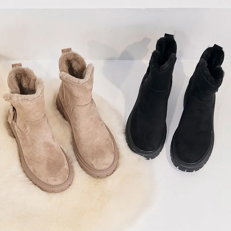 Women's Winter Boots – Faux Fur Lined, Stretch Slip-On