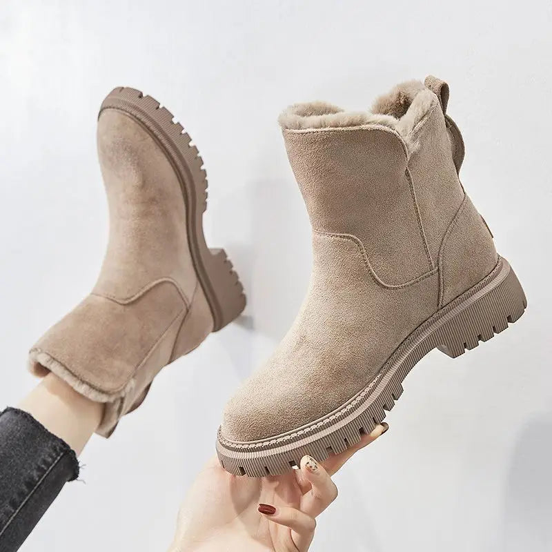Women's Winter Boots – Faux Fur Lined, Stretch Slip-On