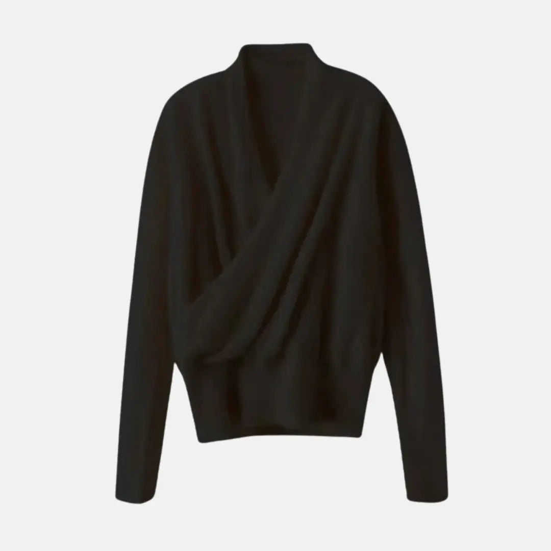 Vera | Sweater Dame med Slå-Om Design & Ribkant | Blød Uldblanding til Komfortabel Vinterbrug 3