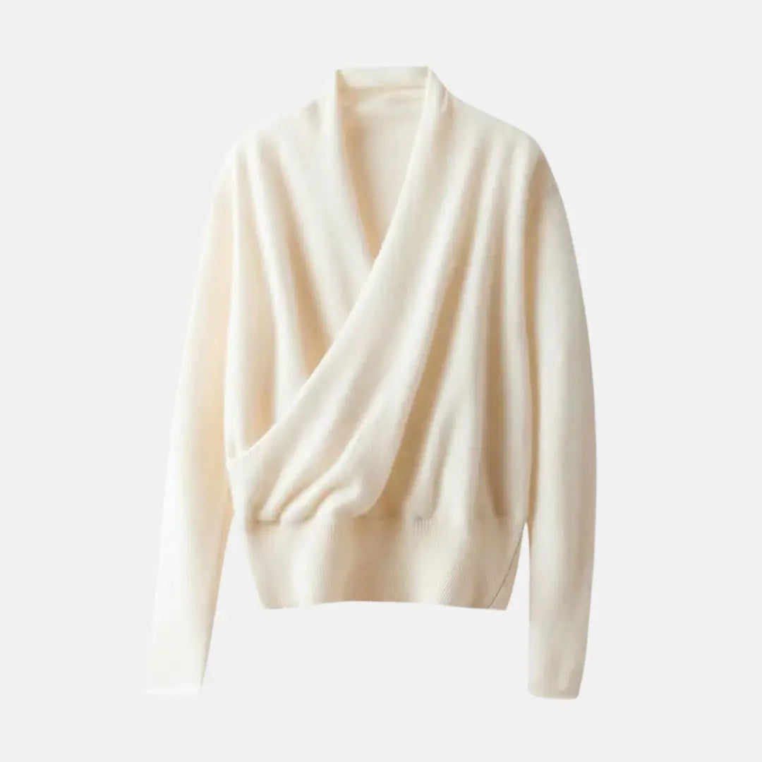 Vera | Sweater Dame med Slå-Om Design & Ribkant | Blød Uldblanding til Komfortabel Vinterbrug 4
