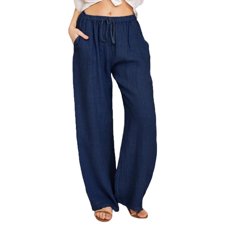 Linen Blend Pants Women – Wide Leg High Waist Linen Pants for Summer
