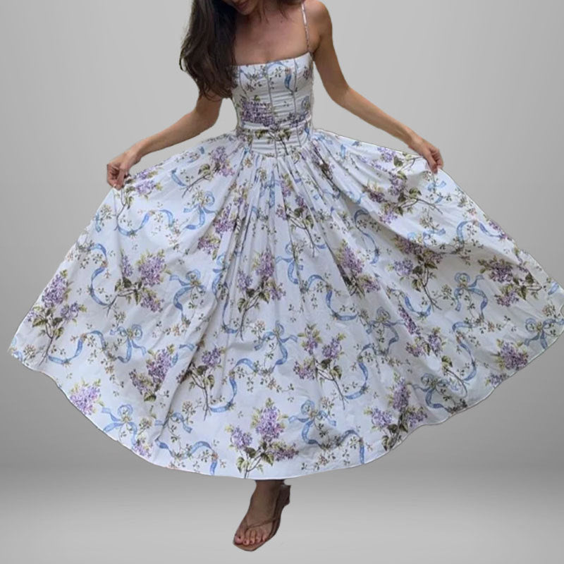 Blomstret Maxikjole Dame – Sommerkjole med Print
