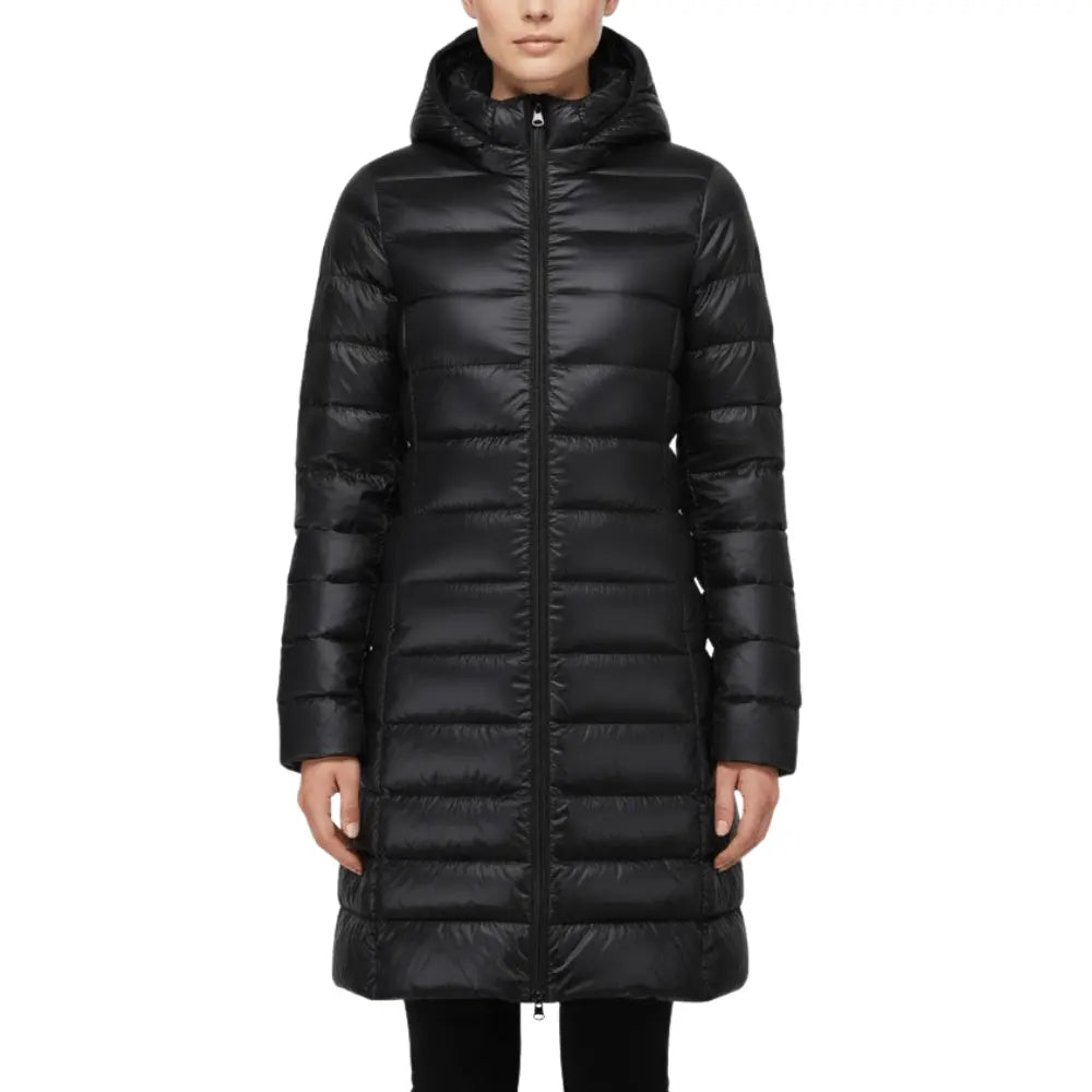 Freja | Vinterjakke Dame – Lang Isoleret, Let Komfort & Aftagelig Hætte Til Udendørsbrug