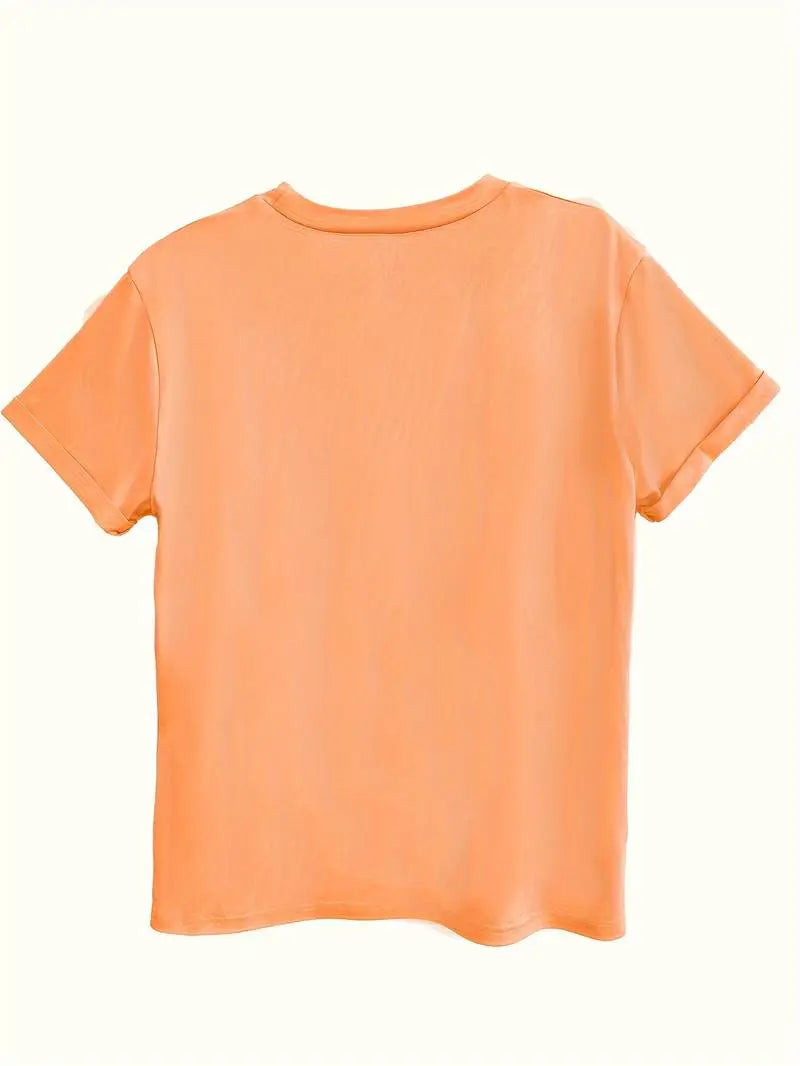 Selma T-shirt Dame med Hjerteprint – Løs Pasform i Bomuld  Panorla