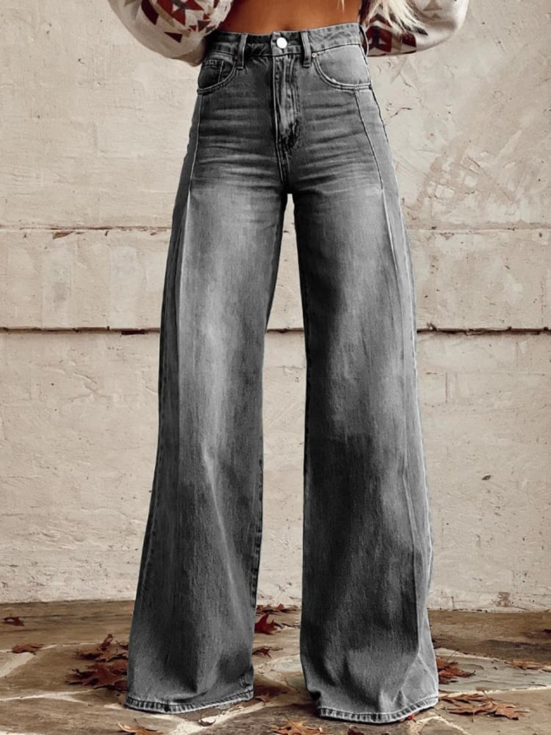 Wide Leg Jeans Women – High Waist Palazzo Jeans in Light Wash