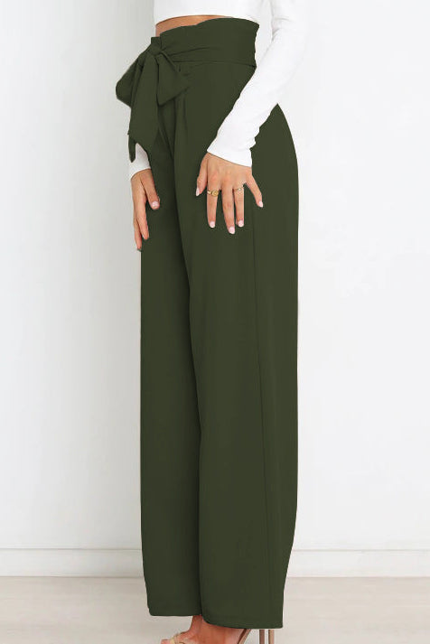 Paperbag Trousers Women – High-Waist Wide Leg with Tie Belt