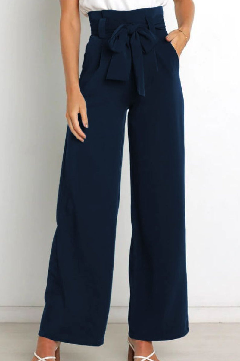 Paperbag Trousers Women – High-Waist Wide Leg with Tie Belt
