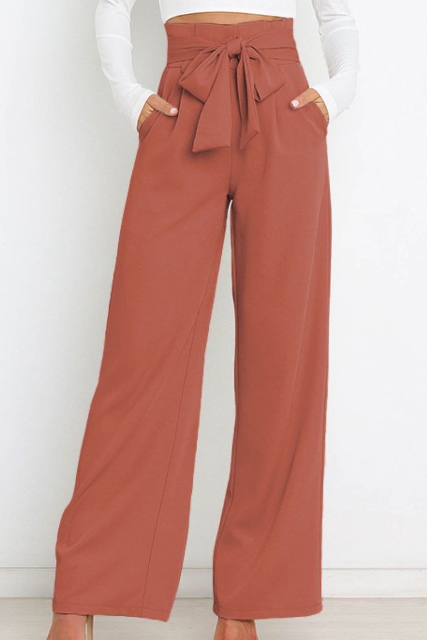 Paperbag Trousers Women – High-Waist Wide Leg with Tie Belt