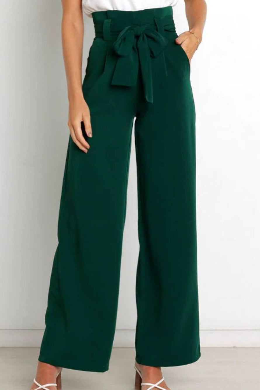 Paperbag Trousers Women – High-Waist Wide Leg with Tie Belt
