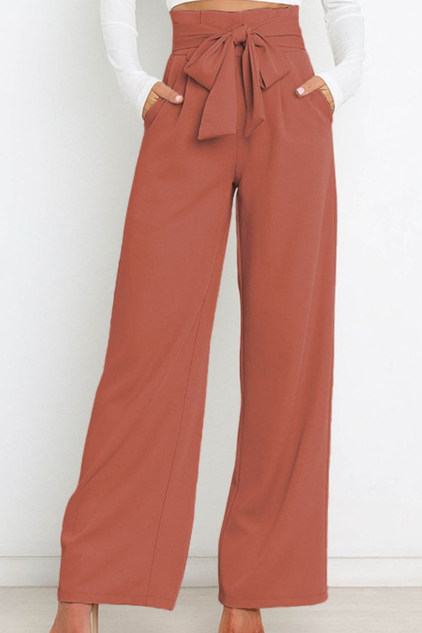Paperbag Trousers Women – High-Waist Wide Leg with Tie Belt