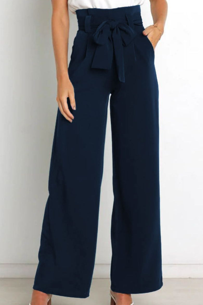 Paperbag Trousers Women – High-Waist Wide Leg with Tie Belt