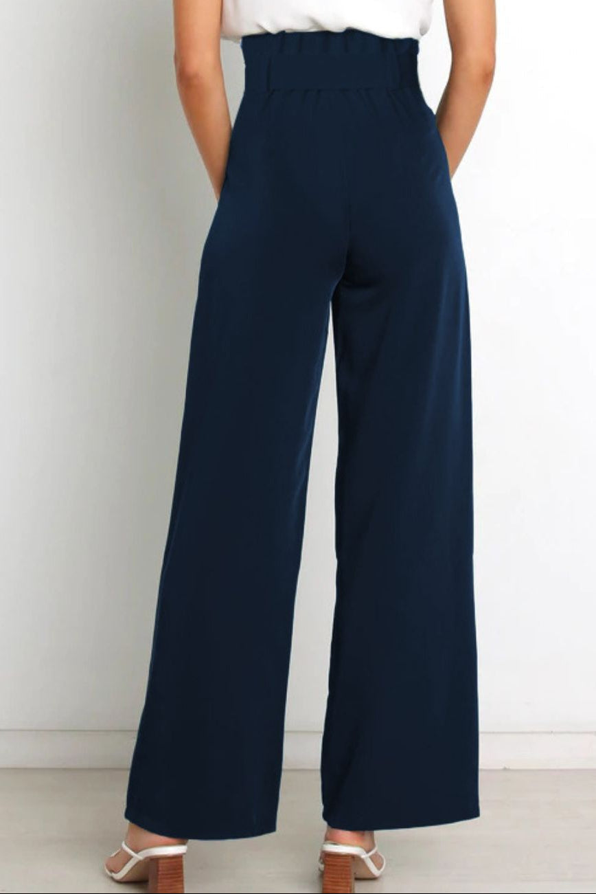 Paperbag Trousers Women – High-Waist Wide Leg with Tie Belt