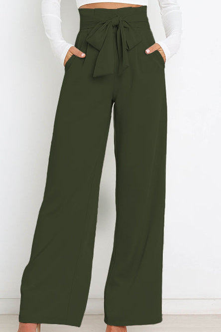 Paperbag Trousers Women – High-Waist Wide Leg with Tie Belt