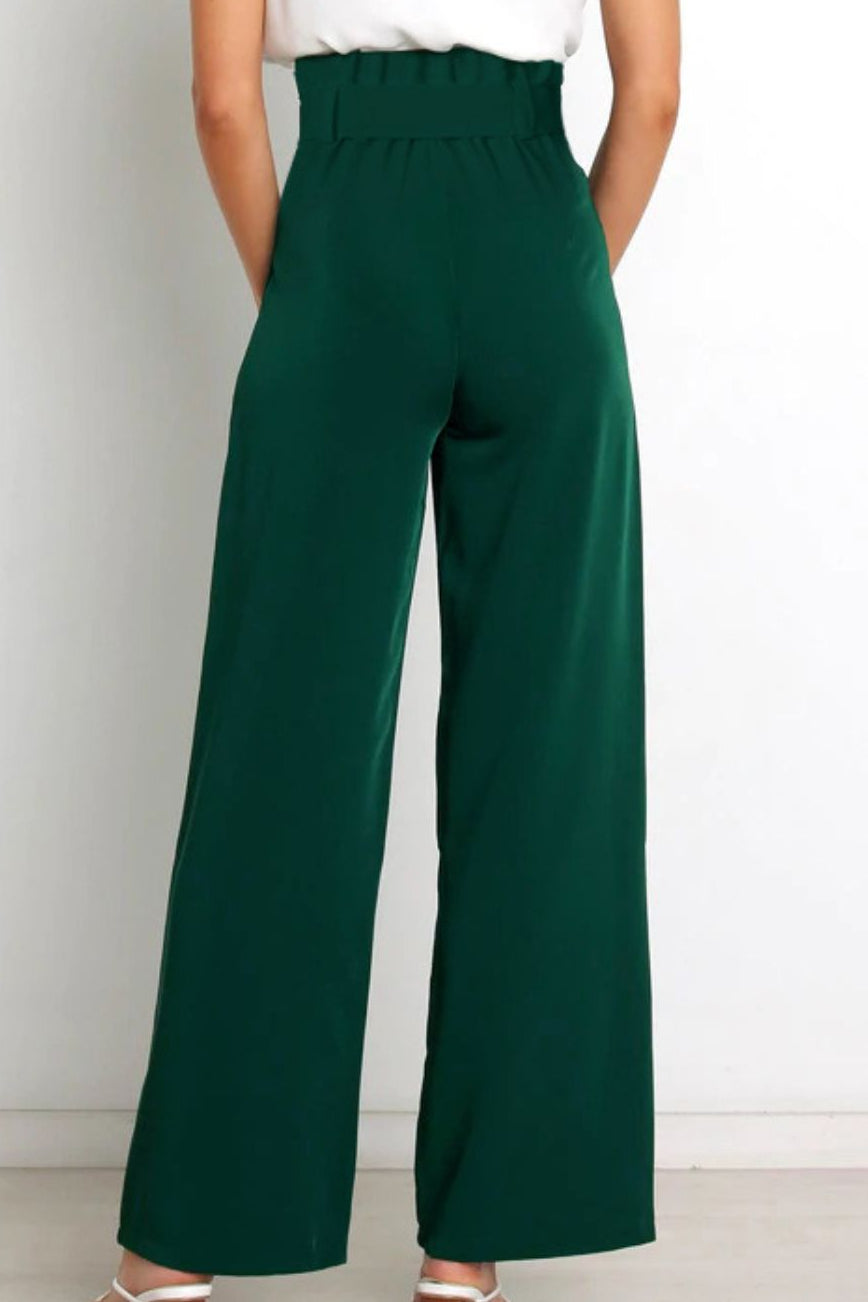 Paperbag Trousers Women – High-Waist Wide Leg with Tie Belt
