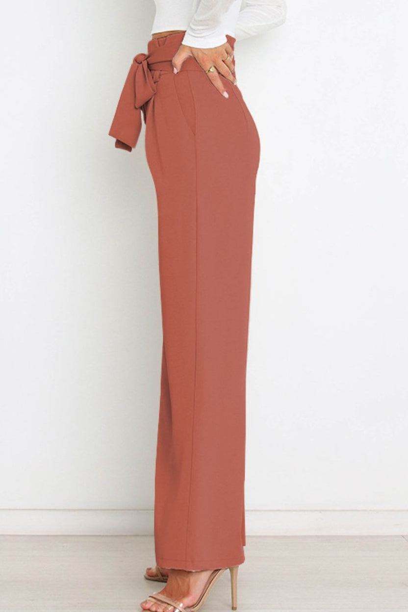 Paperbag Trousers Women – High-Waist Wide Leg with Tie Belt